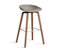 HAY Taburete alto About a Stool 32 con base de nogal 2.0 Caqui-soporte de acero inoxidable