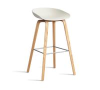 HAY Taburete alto About a Stool 32 con base de roble lacado 2.0 Melange cream-soporte de acero inoxidable