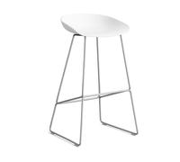 HAY Taburete alto About a Stool 38. 2.0 Blanco-estructura de acero inoxidable