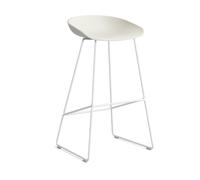 HAY Taburete alto About a Stool 38. 2.0 Crema melange-estructura de acero blanco