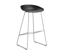 HAY Taburete alto About a Stool 38. 2.0 Negro-estructura de acero inoxidable
