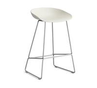 HAY Taburete bajo About a Stool 38. 2.0 Crema melange-estructura de acero inoxidable