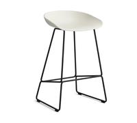 HAY Taburete bajo About a Stool 38. 2.0 Crema melange-estructura de acero negro