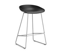 HAY Taburete bajo About a Stool 38. 2.0 Negro-estructura de acero inoxidable
