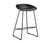 HAY Taburete bajo About a Stool 38. 2.0 Negro-estructura de acero negro