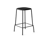 HAY Taburete bajo Soft Edge 30 Black oak-estructura de acero negra
