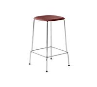 HAY Taburete bajo Soft Edge 30 fall red. estructura cromada