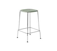 HAY Taburete bajo Soft Edge 30 verde empolvado. estructura cromada