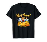 Hay There Country Farm Pun Farmer y Heno Bale Art Camiseta