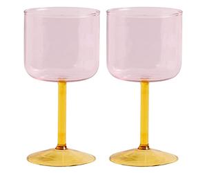 HAY - Tint Wine Glass Set of 2 - Pink and yellow
