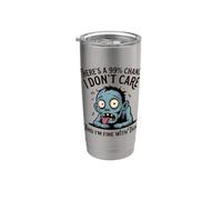 Hay un 99% de probabilidad de que no me importa divertido zombi sarcástico Vaso térmico de acero inoxidable de doble pared