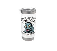 Hay un 99% de probabilidad de que no me importa divertido zombi sarcástico Vaso térmico de acero inoxidable de doble pared