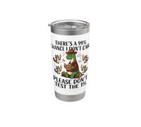 Hay un 99% de probabilidad de que no me importa el dinosaurio vaquero divertido Vaso térmico de acero inoxidable de doble pared
