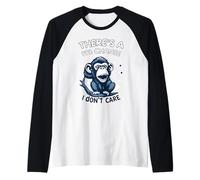 Hay un 99% de probabilidades de que no me importa mono Cita divertida Sarcasmo Camiseta Manga Raglan