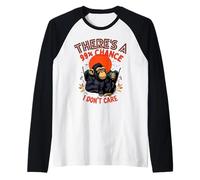 Hay un 99% de probabilidades de que no me importa mono Cita divertida Sarcasmo Camiseta Manga Raglan