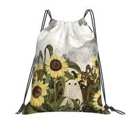 Hay un fantasma en el campo de girasoles otra vez Mochilas casuales portátiles con cordón Bolsas deportivas Bolsas para libros para estudiantes que viajan