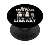 Hay un lugar nevado como la biblioteca, divertida Navidad de bibliotecario PopSockets PopGrip Adhesivo