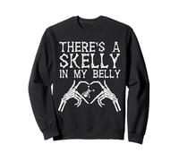 Hay un Skelly In My Belly Funny Halloween Embarazo Mujeres Sudadera