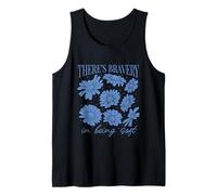Hay valentía en ser suaves y elegantes flores de margaritas florales Camiseta sin Mangas
