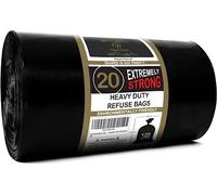 Haya Home 200 bolsas de basura de plástico negro resistente, bolsas de basura paquete de 50 x 4 bolsas de basura resistentes rollo de 100 L para cocina, hogar, oficina, bricolaje jardín, hecho de
