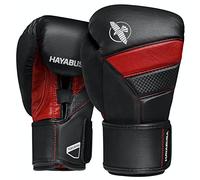 Hayabusa T3 Guantes de Boxeo para Hombres y Mujeres, protección de muñecas y Nudillos, Cierre de Gancho y Bucle Dual-X, Soporte de muñeca férula, Acolchado de Espuma de 5 Capas, Negro/Rojo, 16 oz