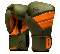Hayabusa T3 Guantes de Boxeo para protección de muñeca y Nudillos con férula Unisex, Cierre de Gancho y Bucle Dual-X, Acolchado de Nudillos de Espuma de 5 Capas - Verde/Naranja, 14 oz