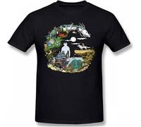 Hayao Miyazaki T Shirt Hayao Miyazaki T Shirt Short Sleeve 100% Cotton tee Shirt Funny Streetwear Graphic Tshirt Black L