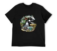 Hayao Miyazaki T Shirt Hayao Miyazaki T-Shirt Short-Sleeve 95% Cotton tee Shirt Funny Streetwear Graphic Tshirt Black S