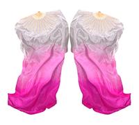 Hayaww 1 Par Largo Abanico De Danza Del Vientre, Abanico De Danza Del Vientre Abanico Danza Cuadrada De Danza Del Abanico, 1.8m, Para Grandes Actuaciones, Ensayos (Rojo Rosa Degradado)