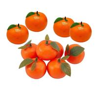 Hayaww 10 Piezas Naranjas de Fruta Mandarina Artificiales realistas Naranjas Artificiales pequeñas plástico Falsas Naranjas Artificiales Decorativas realistas Frutas con Hoja para hogar Cocina (B)