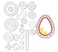Hayaww 26 PCS Spirograph Juego de Dibujo de espirógrafo Herramienta de papelería en Espiral geométrica Juego de Espiral Regla de Dibujo de Engranajes Creativo de Mandalas (A)