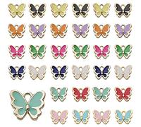 Hayaww 36 Pcs Dijes De Mariposas Coloridos En Forma De Mariposa, Colgantes De Aleación Pequeña Para Pulseras, Llavero Y Collar
