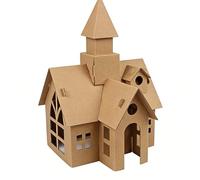 Hayaww Casa Pequeña de Cartón para DIY Casas Miniatura Casa Miniatura de Cartón Kit De Castillo De Papel DIY Castillos De Bricolaje para Creatividad DIY (A)