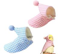 Hayaww Invierno para Aves Ropa Pájaros De Peluche Cuadros Abrigo Cálido para Periquitos Actividades Al Aire Conjunto De Vestimenta para Mascotas Abrigo Térmico para Aves (L)