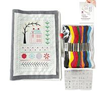 Hayaww Libro de puntadas de bricolaje libro de costura de bordado Libros de costura con aguja e hilo Libros de Costura de Bricolaje kit de bordado con instrucciones sobre técnicas de costura (A)