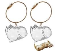 Hayaww Llavero de pelo de gato recuerdo de piel de gatito Llaveros con Forma de Botella para Guardar Pelo de Gato botella de almacenamiento de pelo de gato Cat Fur Bottle Keychain (A)
