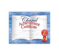 Hayes - Certificados de logro coral, certificados de premio musical para estudiantes, reconocimiento de logros para coro, actuación vocal y clase de música, acabado mate a todo color, 8.5 x 11
