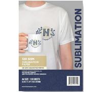 HAYES PAPER CO. 110 hojas de papel de sublimación para prensa de calor en camisetas y tazas de cerámica, 120 g/m², tamaño A4