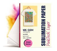 Hayes Paper Co. Papel de sublimación de 8.3 x 11.7 a 150 hojas, tamaño A4, 105 g/m², funciona con tinta de sublimación y camisetas en blanco, tazas de colores vivos, compatible con impresoras de