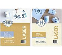 Hayes Paper - Paquete de 20 hojas de papel adhesivo para tobogán acuático transparente con láser, 20 hojas y 20 hojas de calcomanías de tobogán acuático imprimibles de tamaño A4