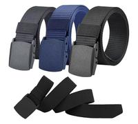 HAYGEM 4 Piezas Cinturon Tactico Hombre, 130 cm Cinturones Hombre de Lona de Nylon, Unisex Cinturon Elastico Hombre, Hebilla de POM, Adecuado para Uso Diario, Trabajo, Viajes y Viajes de Negocios
