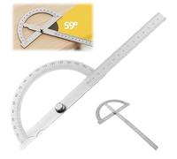 HAYGEM Aceros Inoxidables 180°Goniómetro Ajustable, con Tornillo de Bloqueo Transportador de Angulos, Combinación 2 en 1 Regla de Calculo, para Ingeniería, Carpintería, Mediciones de Angulos