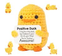 HAYGEM Positivo y Optimista Creative Knitted Pequeño Pato Doll, Puede ser Utilizado como un Regalo para su Novia Positive Pato, Hecho a Mano Mini Peluche de Tejer, Adecuado como un Adorno