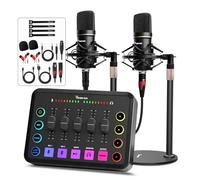 Hayner-Seek Paquete de equipos de podcast - MHS124 - Interfaz de audio MIDI - 5 canales - USB - Minimalista - Kit de podcast todo en uno para transmisión en vivo