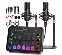 Hayner-Seek Paquete de equipos de podcast - MHS124 - Interfaz de audio MIDI - 5 canales - USB - Minimalista - Kit de podcast todo en uno para transmisión en vivo