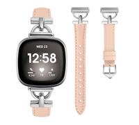 HAYONLIY Correa de cuero compatible con Fitbit Versa 4/Versa 3/Sense 2/Fitbit Sense, correa delgada con hebilla en forma de D de 20 mm para mujer, Cuero