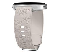 HAYONLIY Correas grabadas florales compatibles con Samsung Galaxy Watch 8 40 mm 44 mm/Galaxy Watch 8 Classic 46 mm, correa de repuesto deportiva de silicona suave para mujer, Sin metal