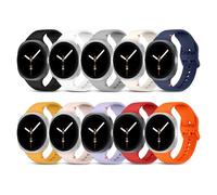 HAYONLIY Pack de 10 bandas deportivas compatibles con Samsung Galaxy Watch 8 Band 40 mm 44 mm/Galaxy Watch 8 Classic 46 mm (2025), no Gap Soft Silicone Replacement Strap Men Women, Sin metal