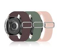 HAYONLIY Pack de 3 pulseras de nailon compatibles con Samsung Galaxy Watch 8 Strap 40 mm 44 mm/Galaxy Watch 8 Classic 46 mm, tejido elástico deportivo pulseras para mujeres y hombres