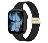 HAYONLIY Slim Stretchy Band Compatible con Apple Watch Band 38mm 40mm 41mm 42mm Women Men Magnetic Clasp Elastic Nylon Sport Strap for iWatch Series 11 10 9 8 7 6 5 4 3 2 1 SE, Sin metal